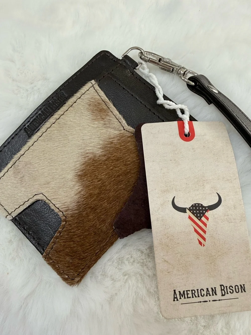 Genuine Brown Cowhide Card Holder - Women’s Key & Card Sleeve by American Bison